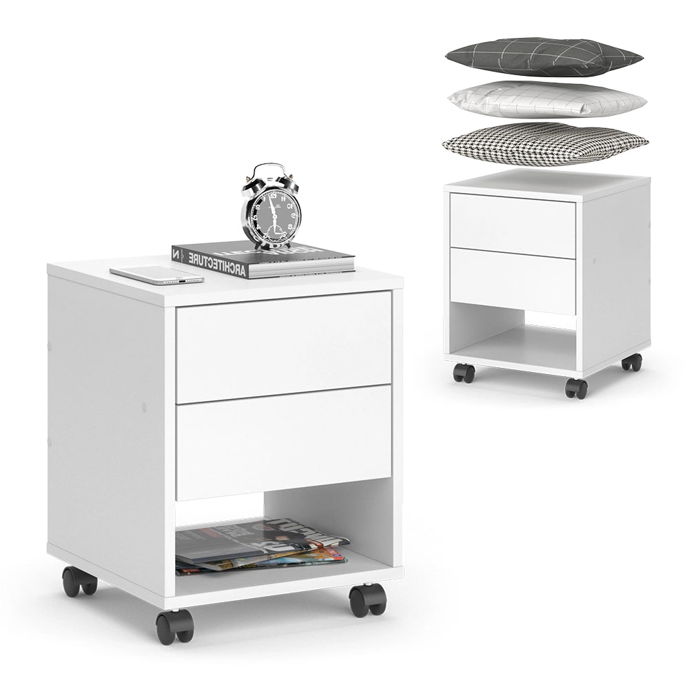 Vicco Contenitore per rotoli Bianco 37 x 37 cm con 2 cassetti