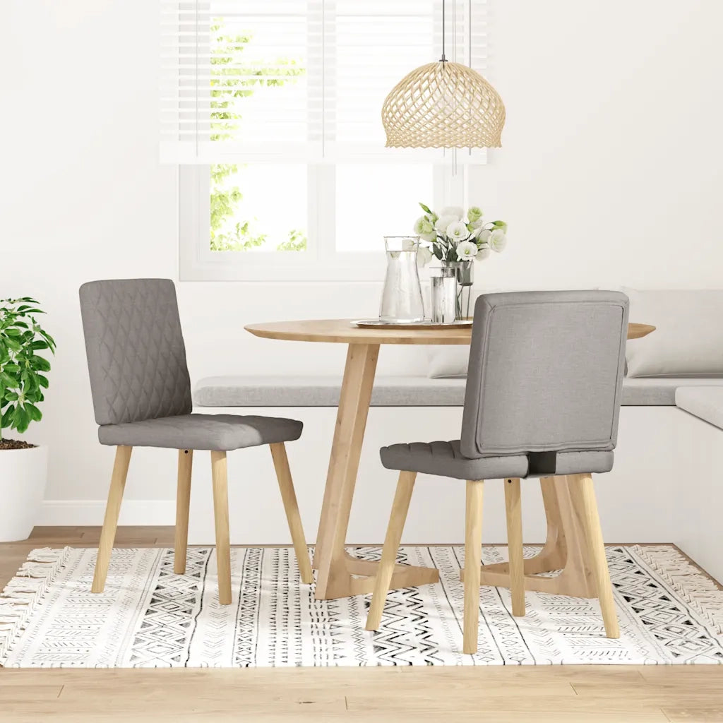 Sedie da Pranzo 2 pz | Sedie da cucina Tortora in Tessuto