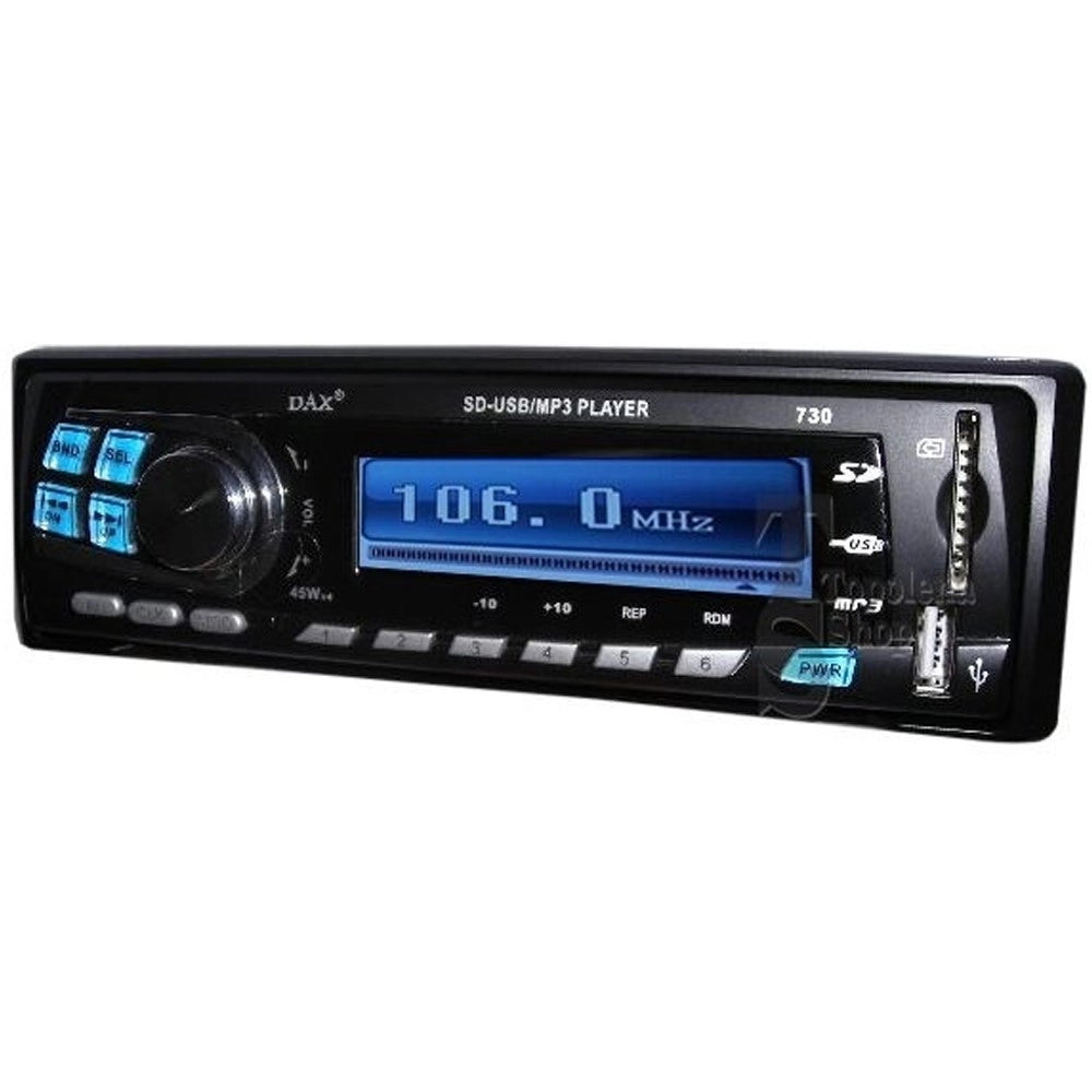 Trade Shop - Stereo Autoradio Auto Camper Radio Fm Mp3 Porta Usb Slot Sd Lcd Dax730 Mp3 45w -