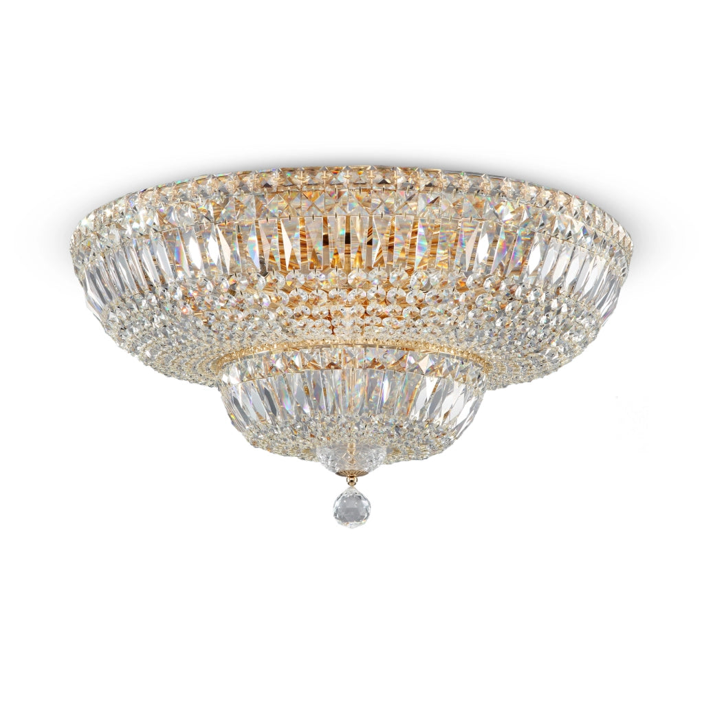 Maytoni Plafoniera contemporanea Basfor 16 luci E14 oro metallo cristalli