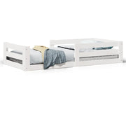 Letto singolo | Letto per adulti | Giroletto senza Materasso Bianco 100x200 cm Legno Massello Pino