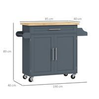 Carrello da Cucina con Cassetto, Portaspezie e Armadietto 109x40x89 cm Grigio e Color Legno