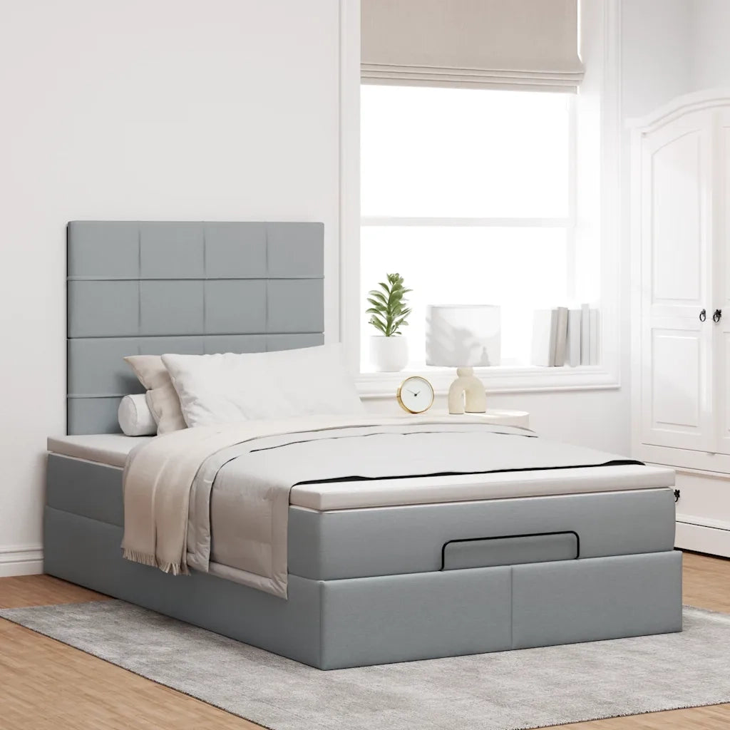Struttura Letto Pouf con Materasso 120x200 cm in Tessuto 3313147