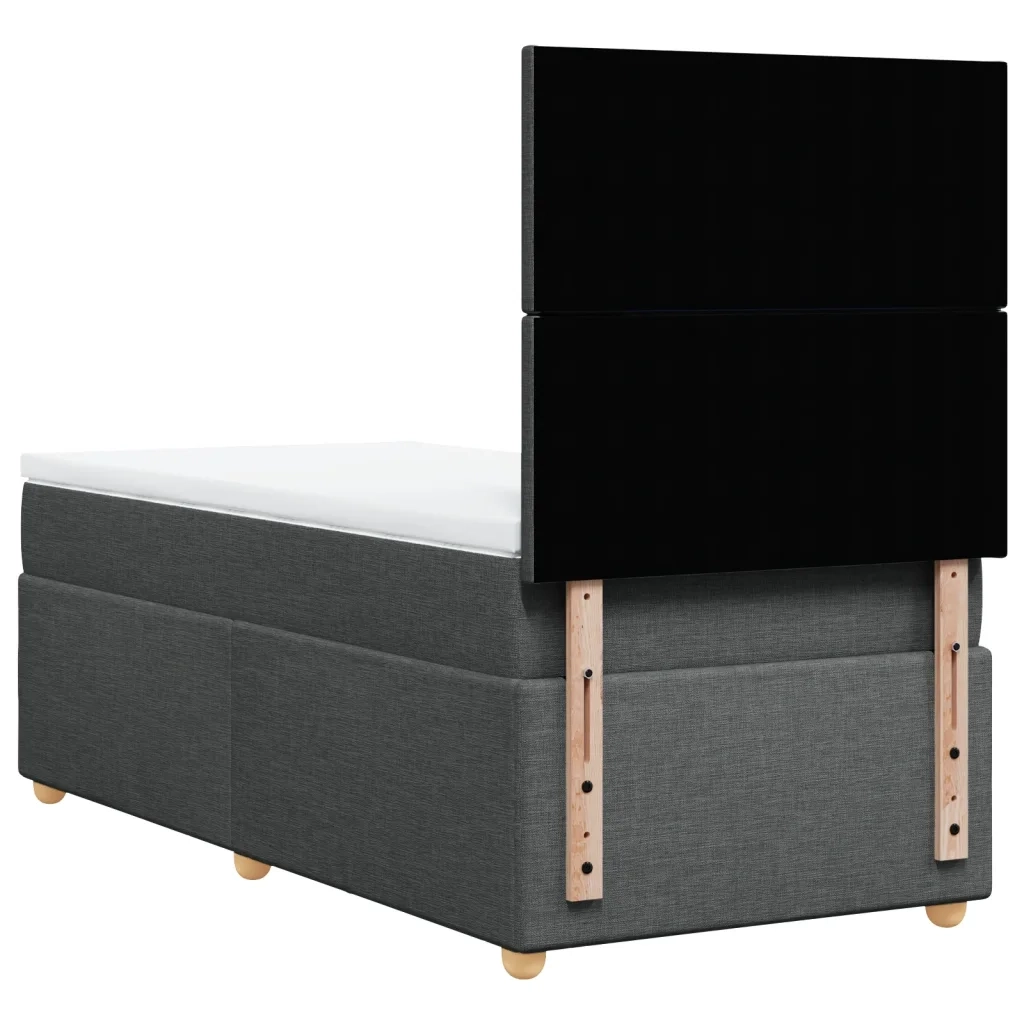 Giroletto a Molle con Materasso Grigio Scuro 80x200 cm Tessuto 3291101