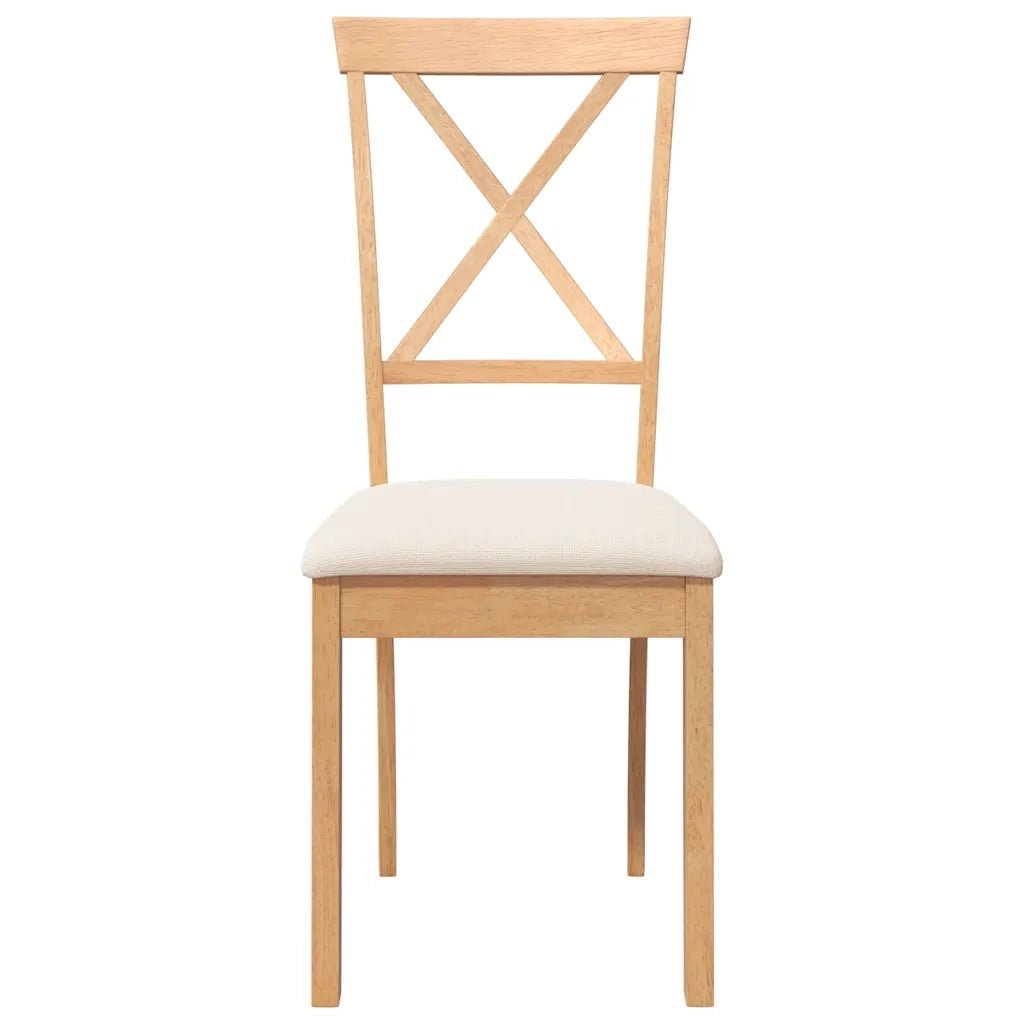 Sedie da Pranzo con Cuscini 2 pz in Legno Massello di Hevea
