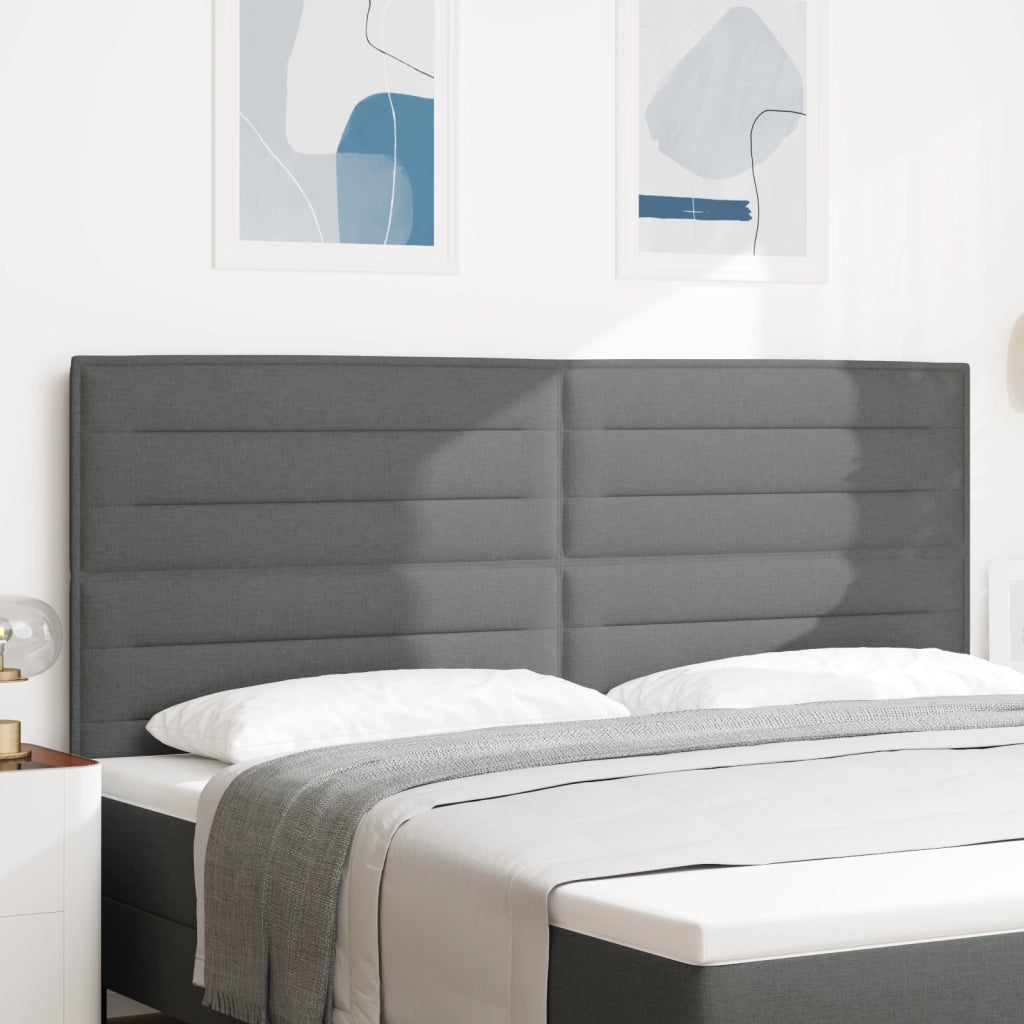 Testiera Design Lines Grigio Scuro 200 cm Tessuto