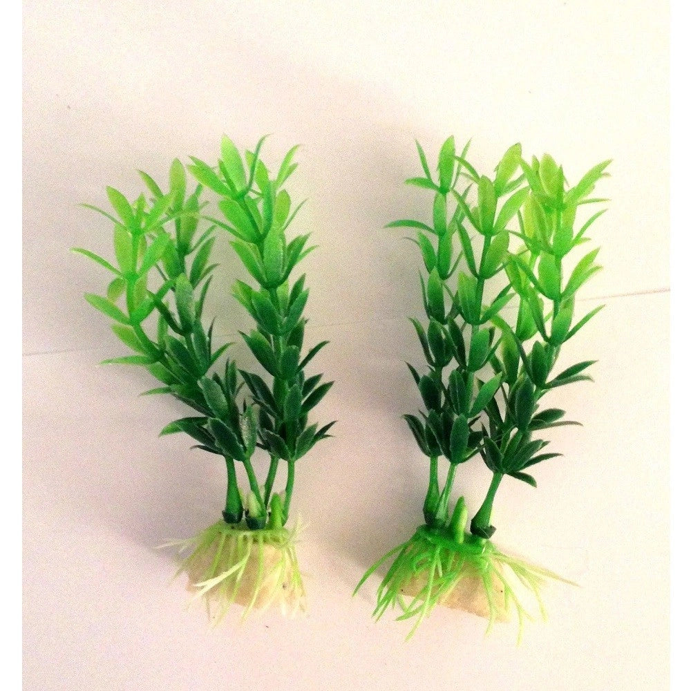 Trade Shop - Set 2 Pianta 10 Cm Piantina Artificiale Per Acquario Piante Finte Plastica 2x Pz -