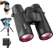 Verrekijker 12x42 con adattatore per smartphone - acquistabile per osservare uccelli, caccia, sport - impermeabile - con treppiede e smartphone.