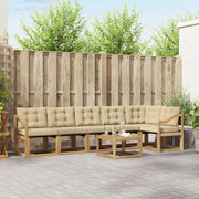 Set di divani da esterno 7 pz Bianco e Beige 3389559