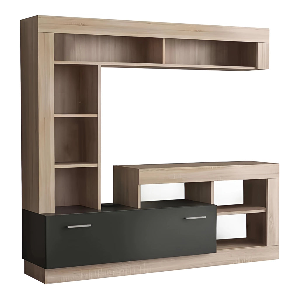 Mobile TV Parete Attrezzata Living Lea 170x42x170 cm - Natural Wood Antracite