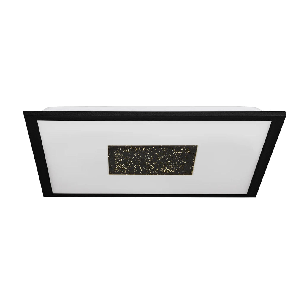 Plafoniera Contemporanea Marmorata Alluminio Nero Luce Led Integrato 19W