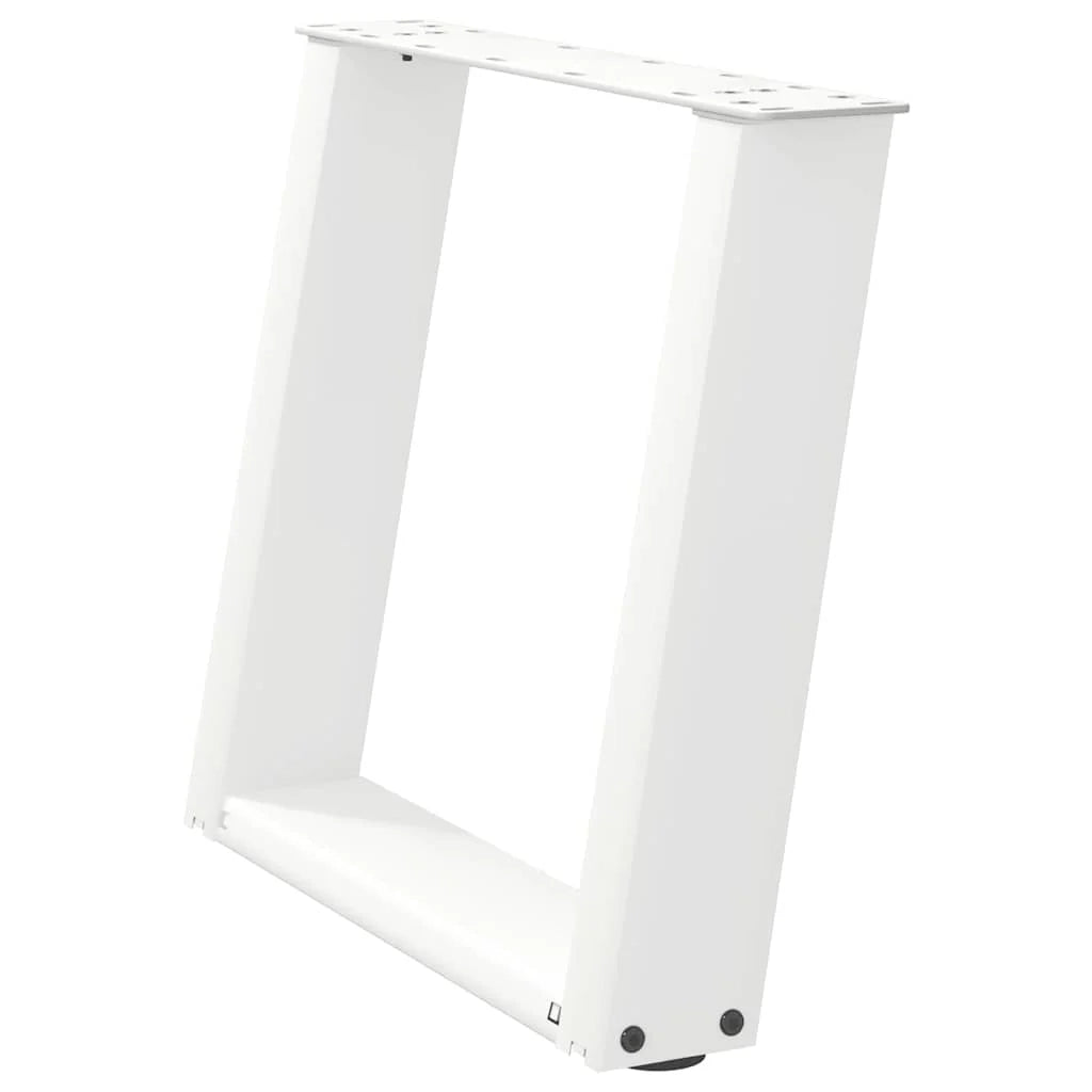 Set di 2 gambe regolabili per tavolino da caffè a forma di U 50 x 42-43 cm acciaio bianco 02_0057049