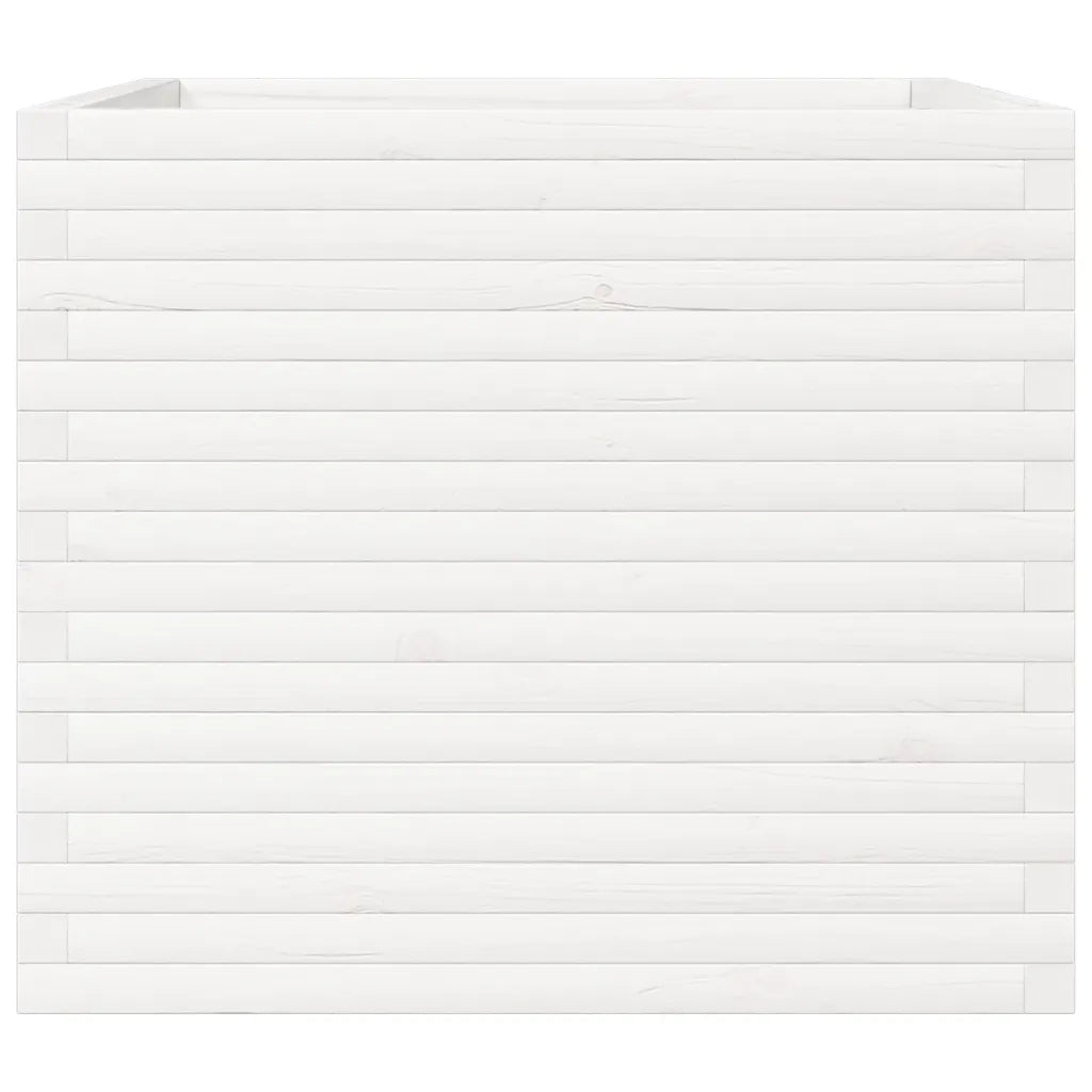 Fioriera da Giardino Bianca 80x80x68,5cm Legno Massello di Pino