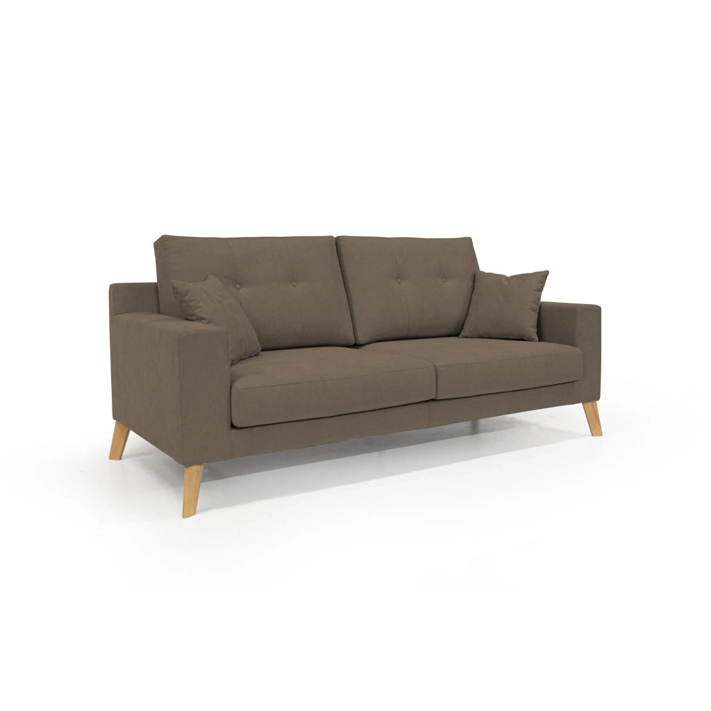 Danish Divano moderno in tessuto morbido impermeabile T02 146 cm marrone