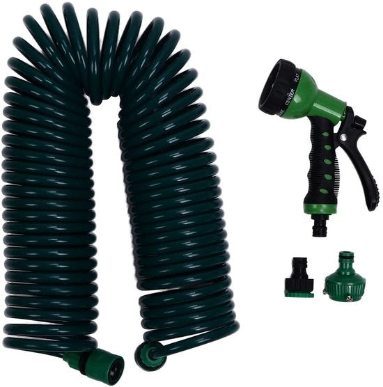 Sistema di irrigazione per giardino - Slang idraulico flessibile 15 metri - Slang idraulico con gomma - Sistema di irrigazione per giardini - Materiale EVA di alta qualità - Tubo idraulico per irrigazione