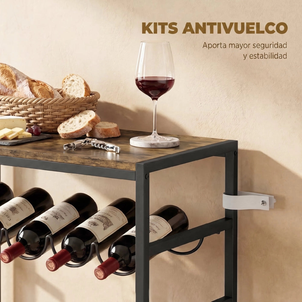 Portabottiglie 30 Bottiglie 6 Ripiani ¨C Xylo ¨C Effetto Legno Marrone Rustico 59x30x88,5cm