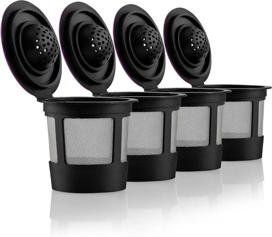 4 K-Caps riciclabili neri Adatti per macchine da caffè Keurig, filtri di caffè, compatibili con macchine da caffè Keurig 1.0 e 2.0