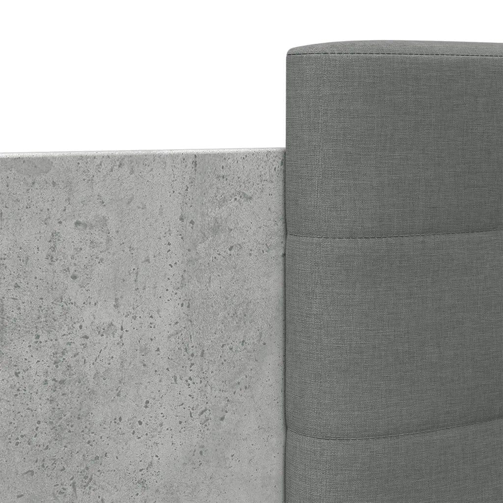Letto singolo | Letto per adulti | Giroletto Testiera Grigio Cemento 100x200 cm Legno Multistrato