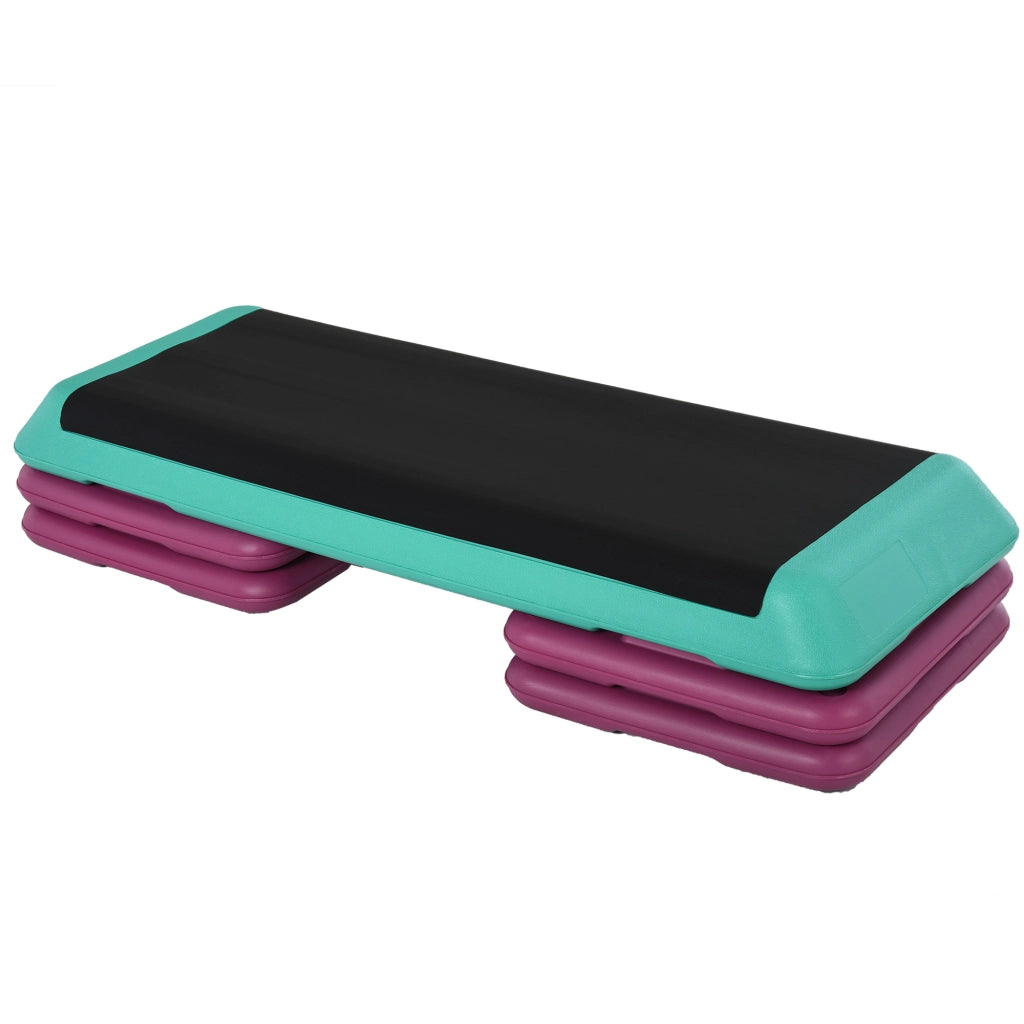 Stepper per Aerobica 110x40x20 cm Antiscivolo e Regolabile su 3 Livelli in Plastica Multicolore