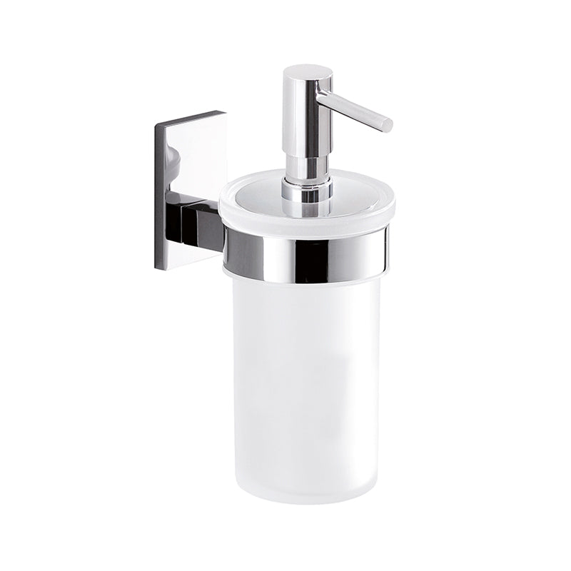 Dosasapone con erogatore in plastica cromato da muro in acciaio inox e Cromall 7881 Gedy serie MAINE