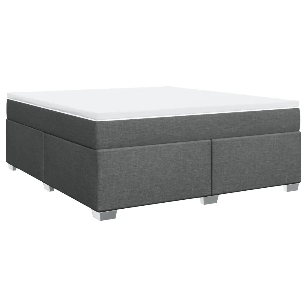 Giroletto a Molle con Materasso Grigio Scuro 180x200 cm Tessuto