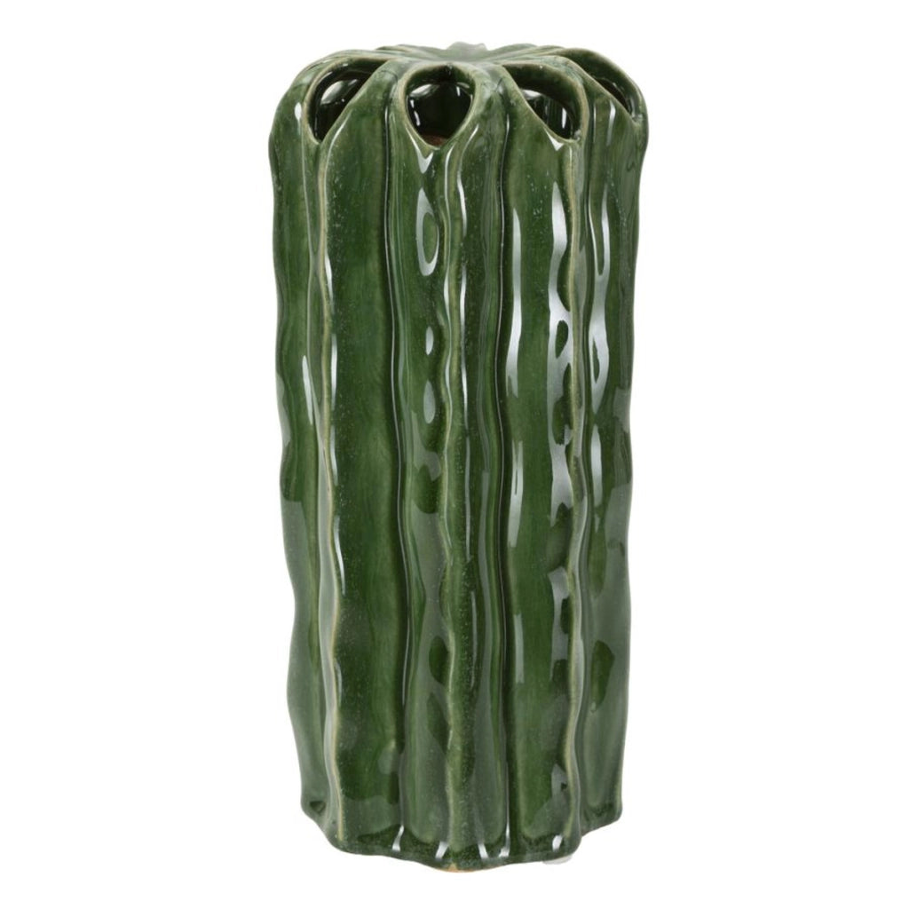 Vaso Decorativo VKH852, Verde, Ceramica, 11,5x11,5x23,5 cm