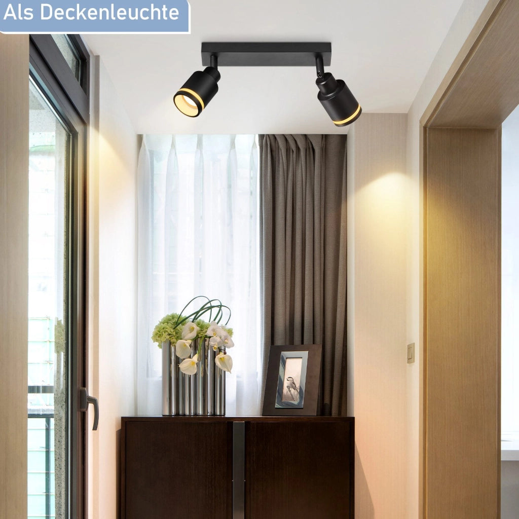 ZMH Faretto da soffitto 2 fiamme giratori a sospensione per corridoio anche parete