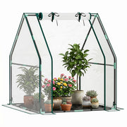Serra da Giardino con Porta e Base Impermeabile ¨C Xylo ¨C Telaio Acciaio 90x90x105 cm Trasparente