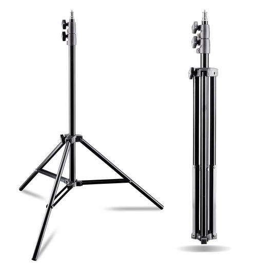 AIR 200 Set 2 stativi per luci, altezza regolabile fino a 200 cm, max 4,5 kg, Cavalletto fotografico in alluminio per foto e video, con borsa