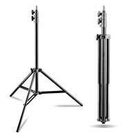 AIR 200 Set 2 stativi per luci, altezza regolabile fino a 200 cm, max 4,5 kg, Cavalletto fotografico in alluminio per foto e video, con borsa