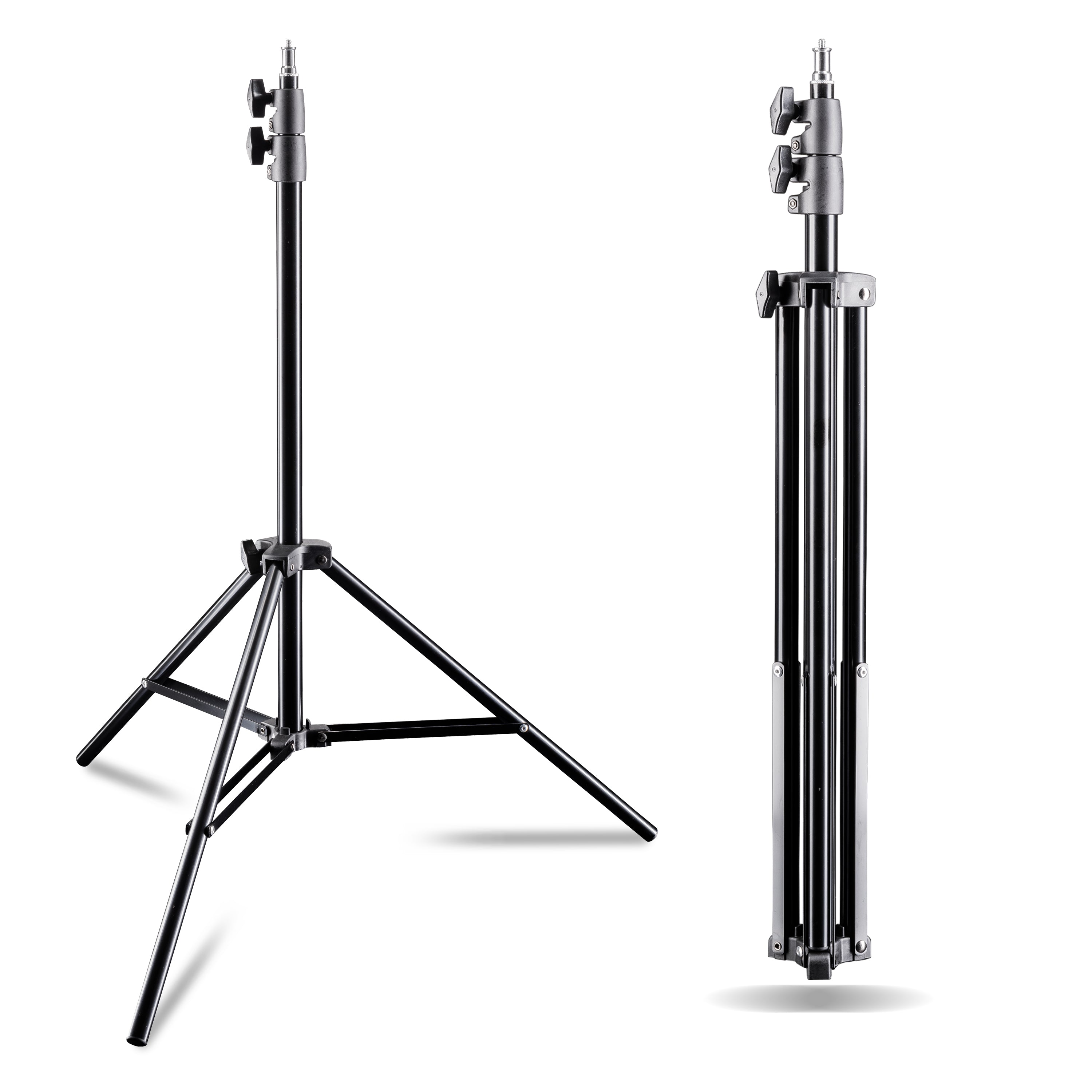 AIR 200 Set 2 stativi per luci, altezza regolabile fino a 200 cm, max 4,5 kg, Cavalletto fotografico in alluminio per foto e video, con borsa