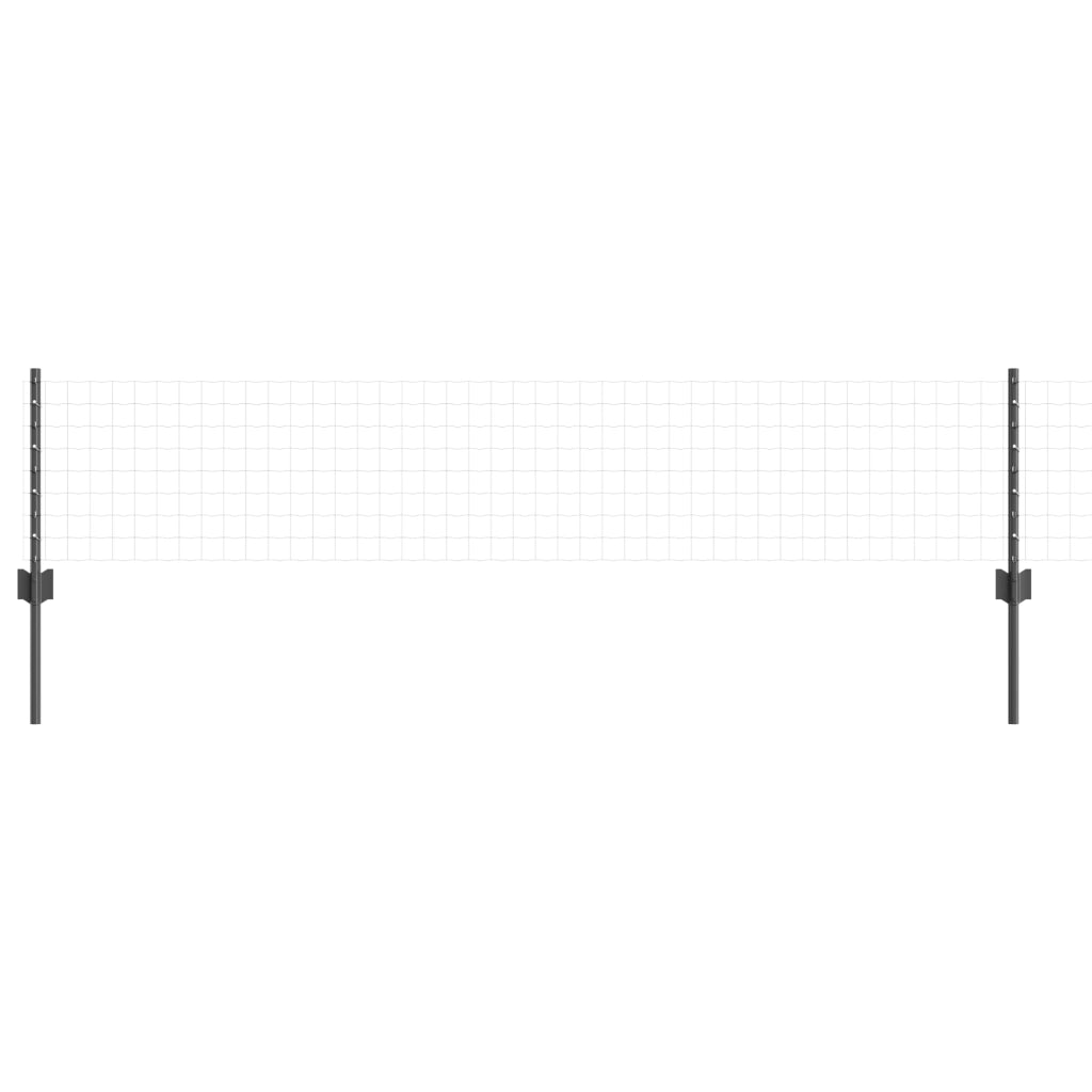 Pali da recinzione 5 pcs U-Channel Grigio 40 cm Acciaio