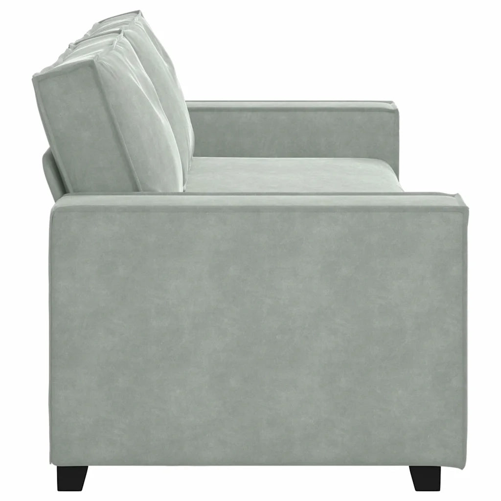 Divano a 3 Posti Grigio Chiaro 220x78x84 cm in Velluto 4105030