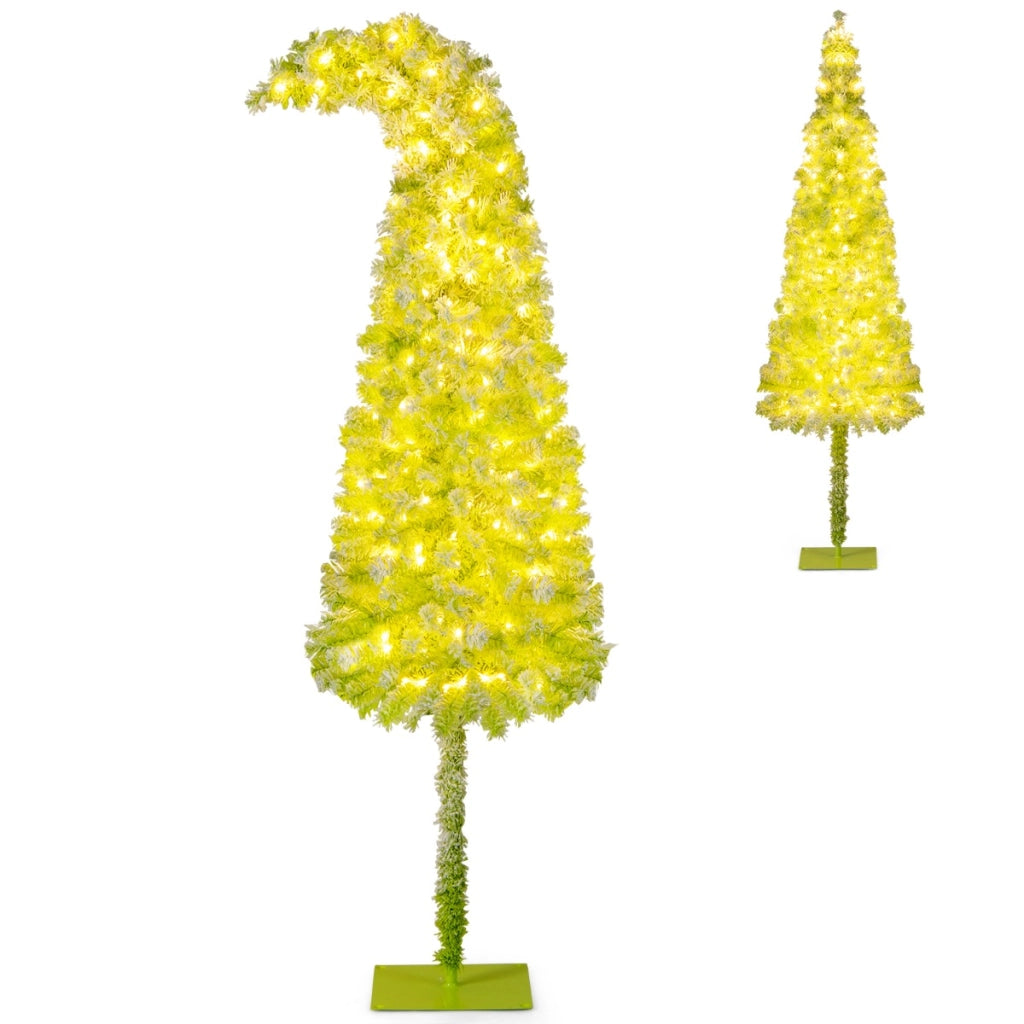 Albero festivo artificiale pre-illuminato con punta flessibile 366 punte di ramo, Albero di natale da 210 CM Verde-Alberi di Natale