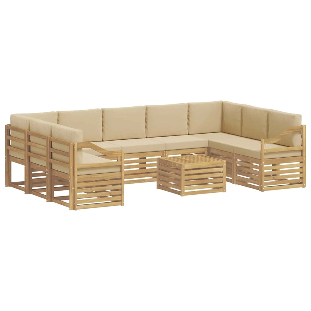 Set divani 10 pcs Bianco e Beige 59 x 59 x 37 cm Poliestere