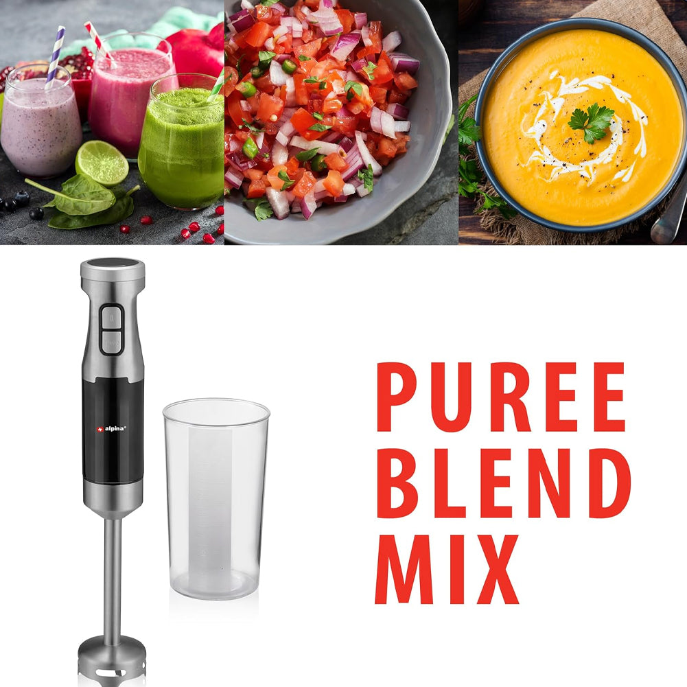 Frullatore Immersione Elettrico Mixer e Misurino 700ml 2 Velocità Potenza 1000W