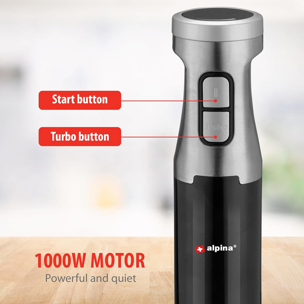 Frullatore Immersione Elettrico Mixer e Misurino 700ml 2 Velocità Potenza 1000W