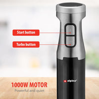 Frullatore Immersione Elettrico Mixer e Misurino 700ml 2 Velocità Potenza 1000W