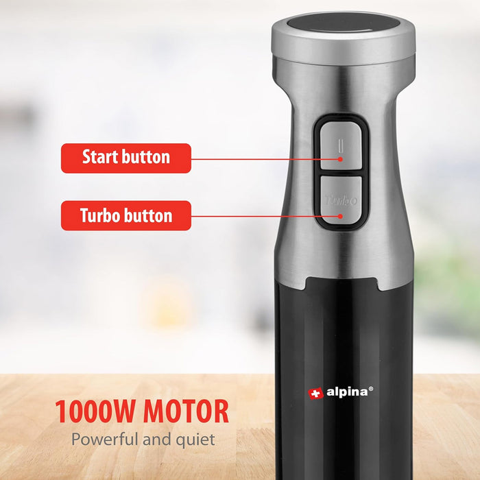 Frullatore Immersione Elettrico Mixer e Misurino 700ml 2 Velocità Potenza 1000W