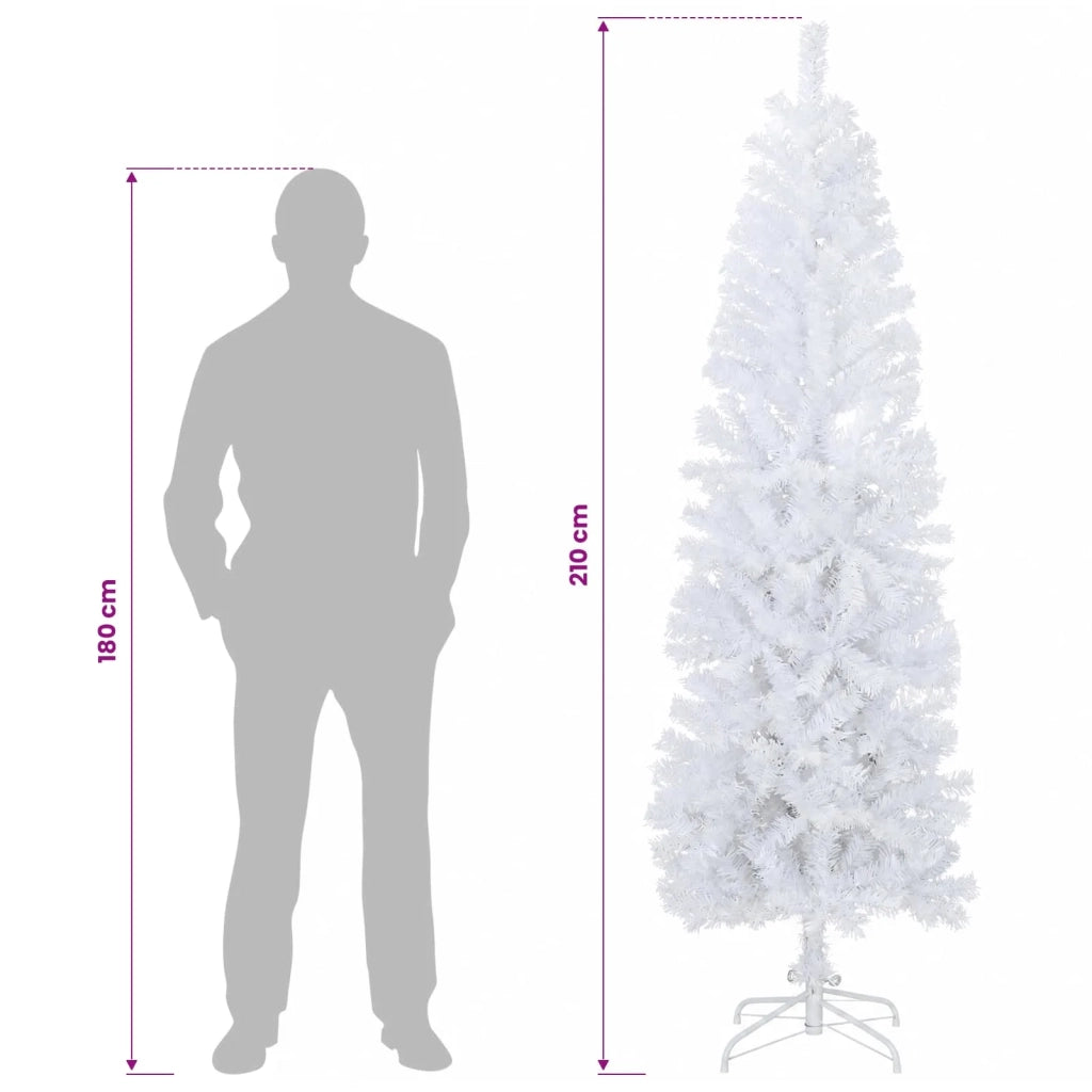 Albero di Natale Artificiale Sottile 210 cm PVC e Acciaio 42055243
