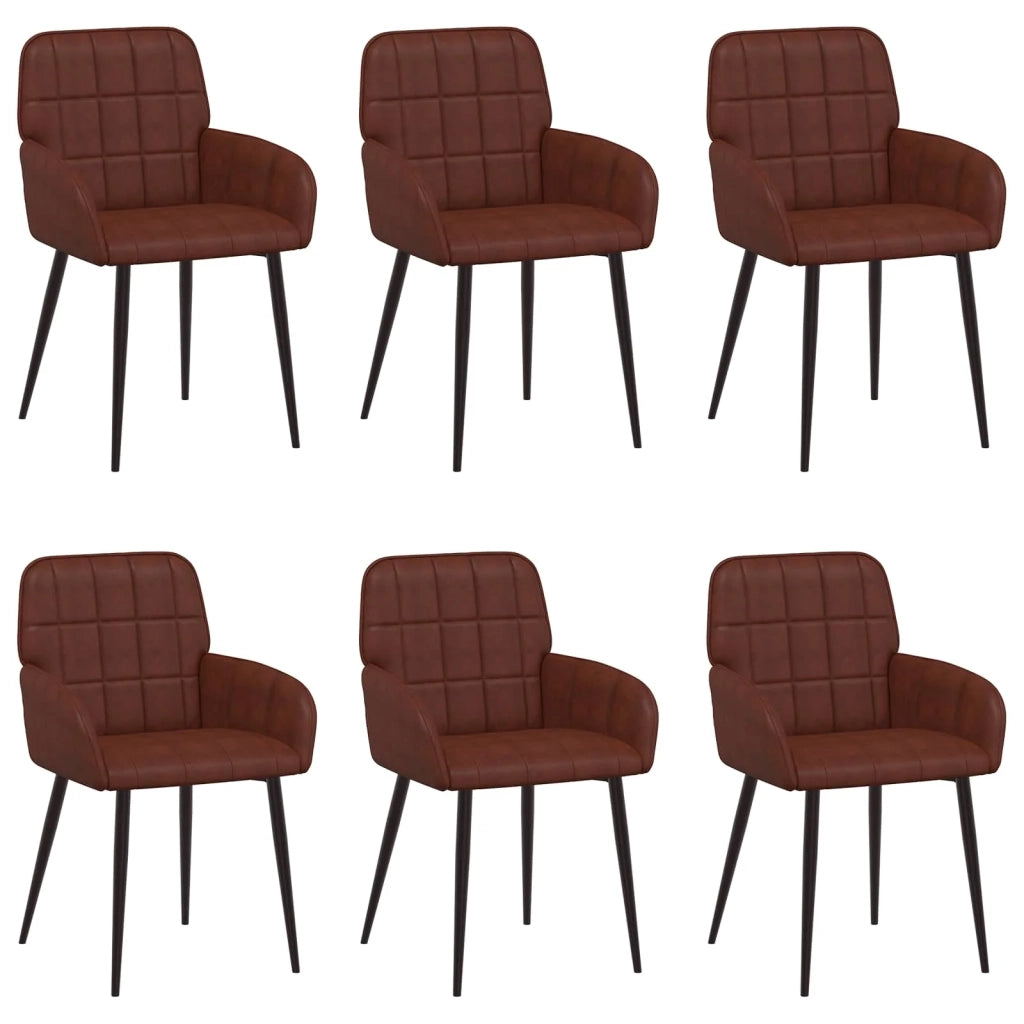 Sedie da pranzo 6 pcs Similpelle Marrone Lucido 3428192