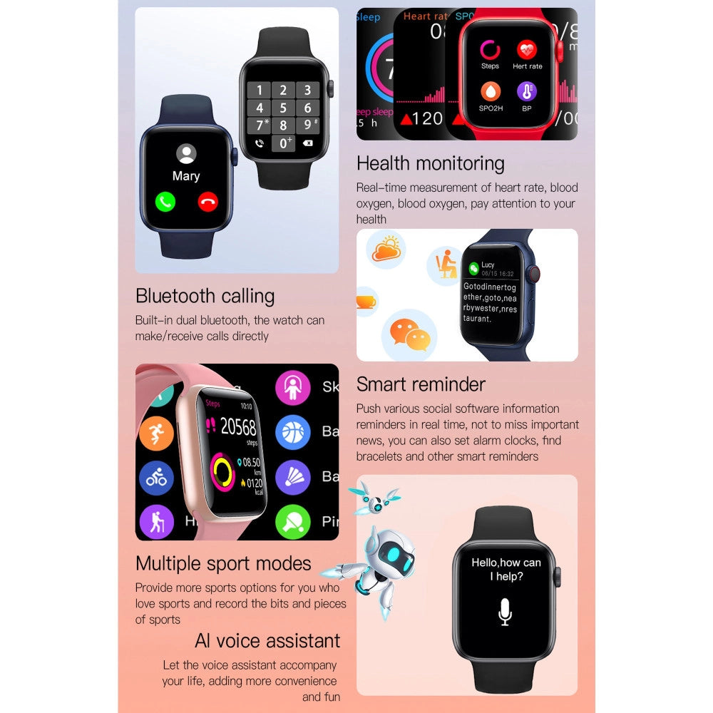 Trade Shop - Smartwatch Serie 8 Sport Fitness Cardio Musica Chiamate Bluetooth Android E Ios -