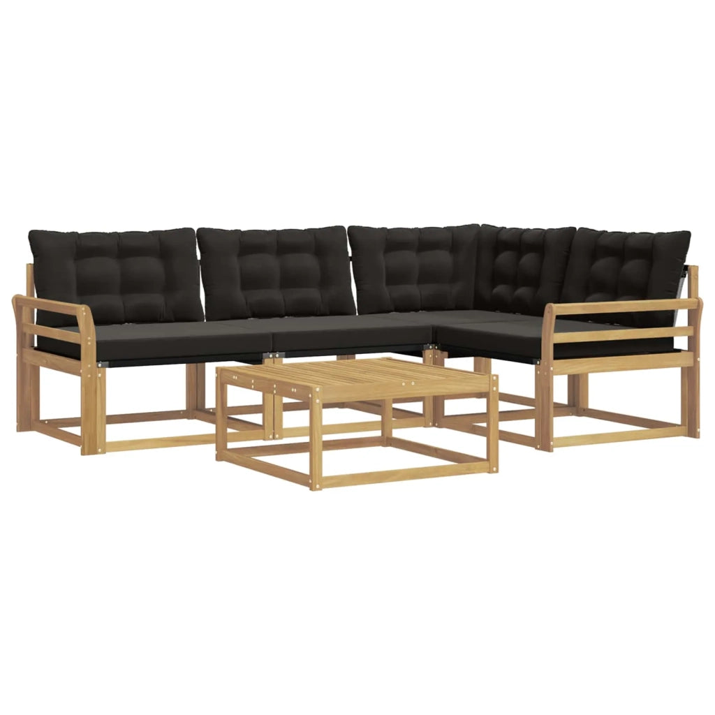 Set di divani da esterno 5 pz Bianco e Nero 3388662