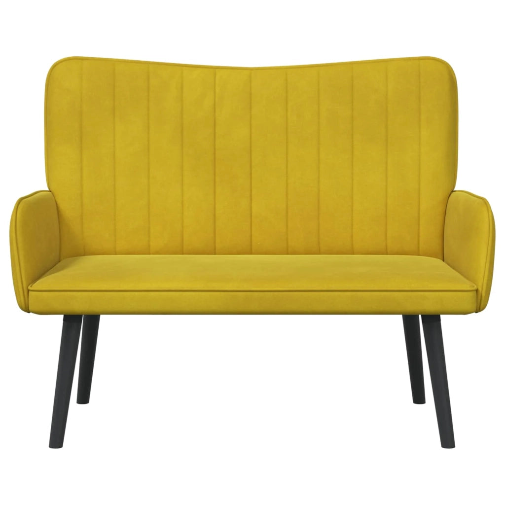 Sofa a Due Posti Giallo 115 x 61 x 87 cm Velluto 42028956
