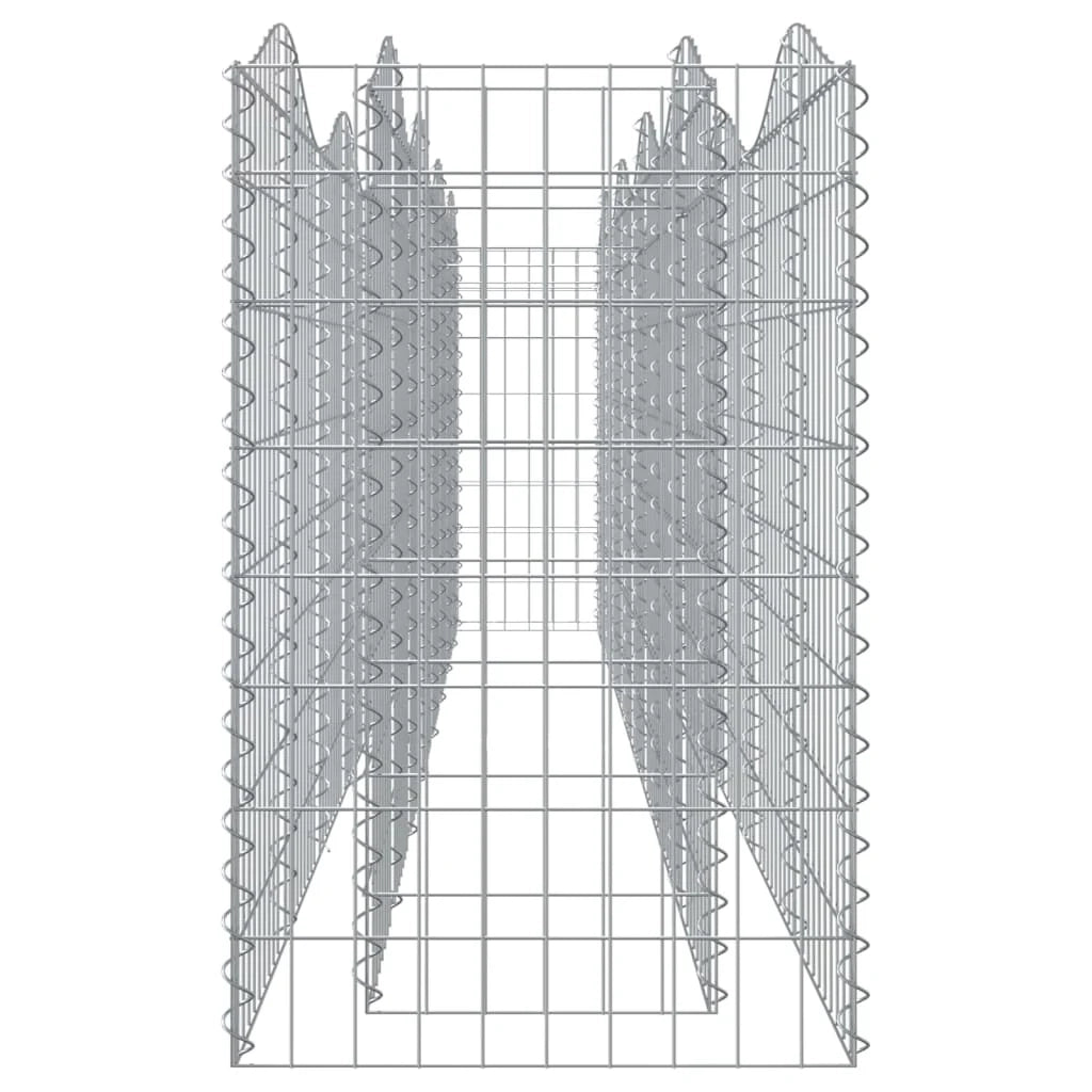 Gabbione ad arco rialzato 400 x 50 x 100 cm in ferro zincato Argento 02_0039936