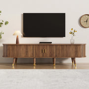 Mobile TV con Ante Scorrevoli in Rattan ¨C MINIMAL ¨C Noce, MDF, Cassetto, Ripiani, 175 cm