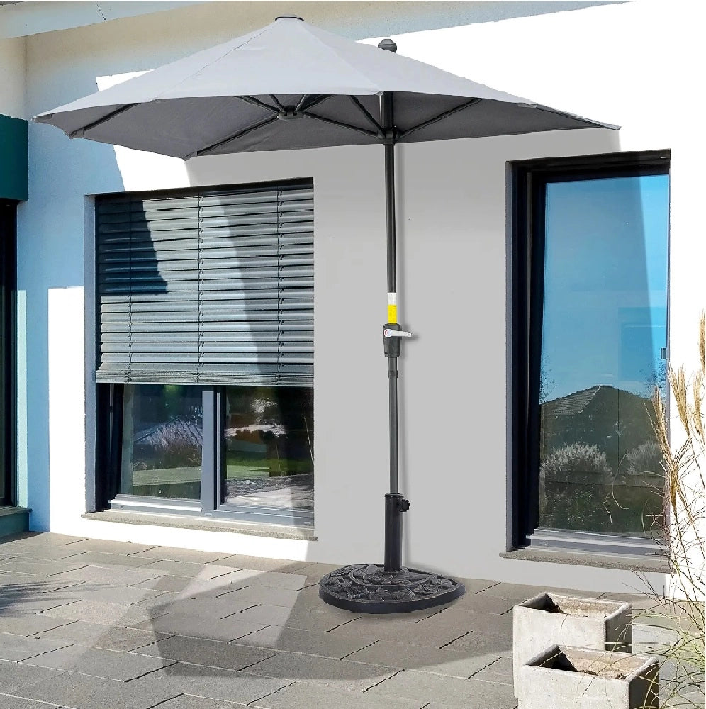 Base per Ombrellone da Giardino Semitondo Palo 38/48mm 9.2Kg Cemento e Abs