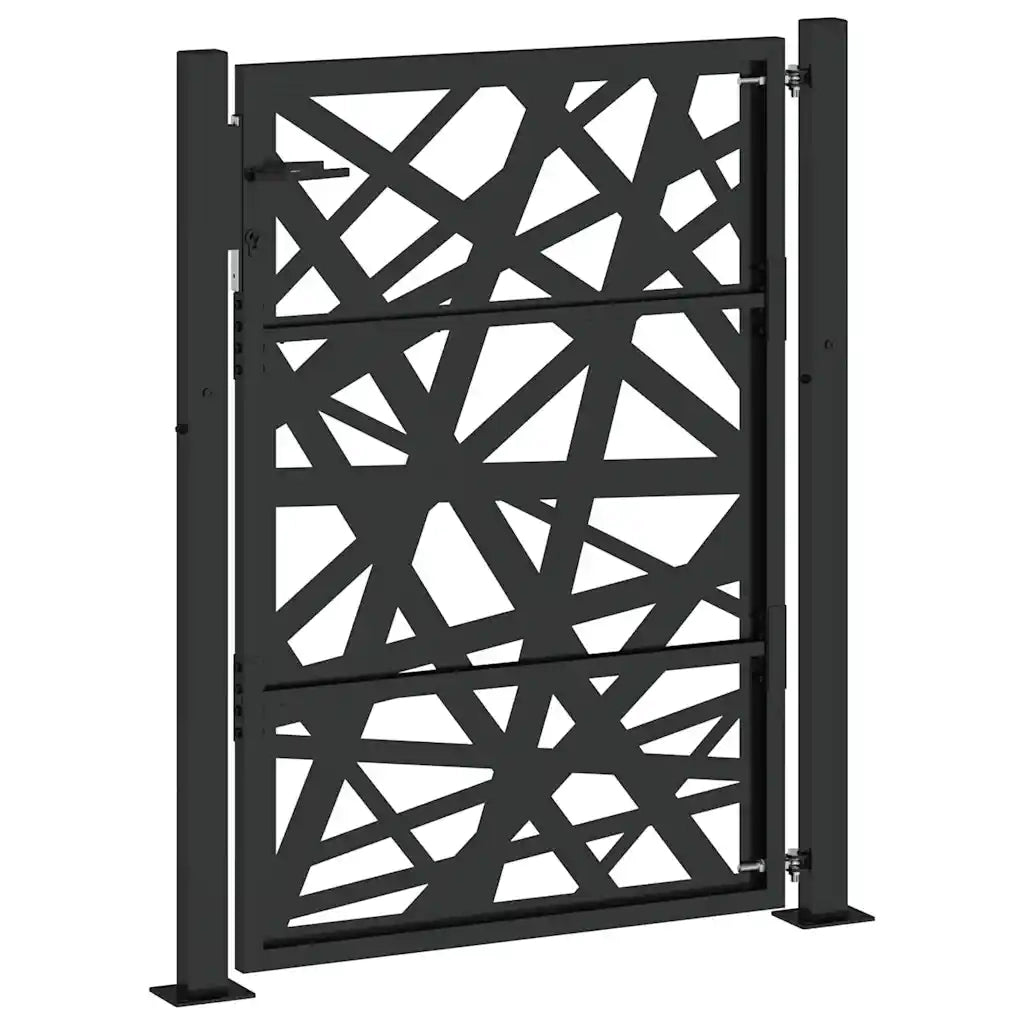 Cancello da giardino nero 100x125 cm in acciaio design leggero 4100950