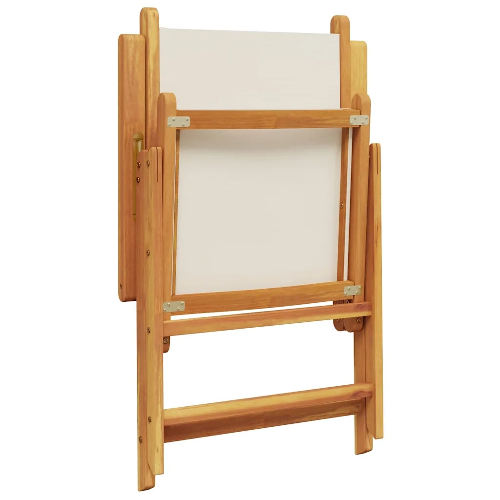 Set Pranzo da Giardino 7 pz Crema in Tessuto e Legno Massello 3281736
