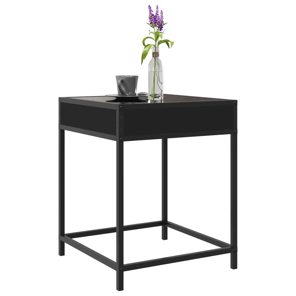 Tavolino da Salotto con LED Infinity Nero 40x40x51 cm 847672